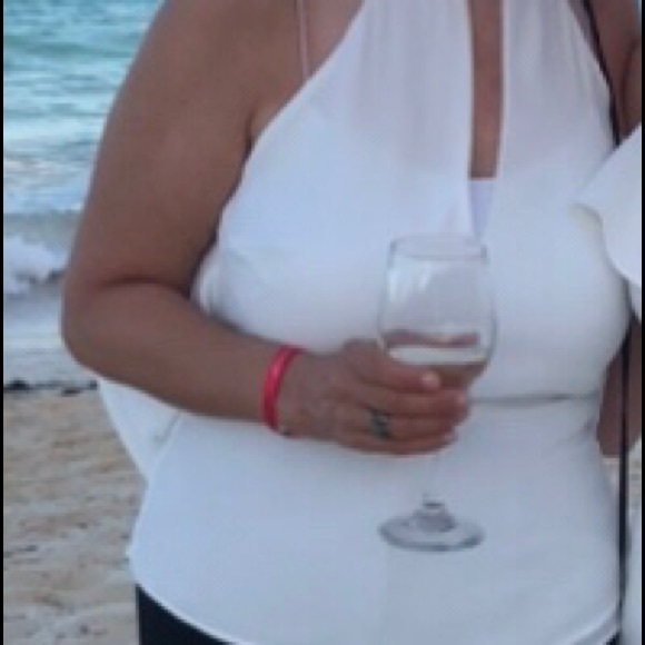 ZARA open drape back white blouse - Picture 3 of 10